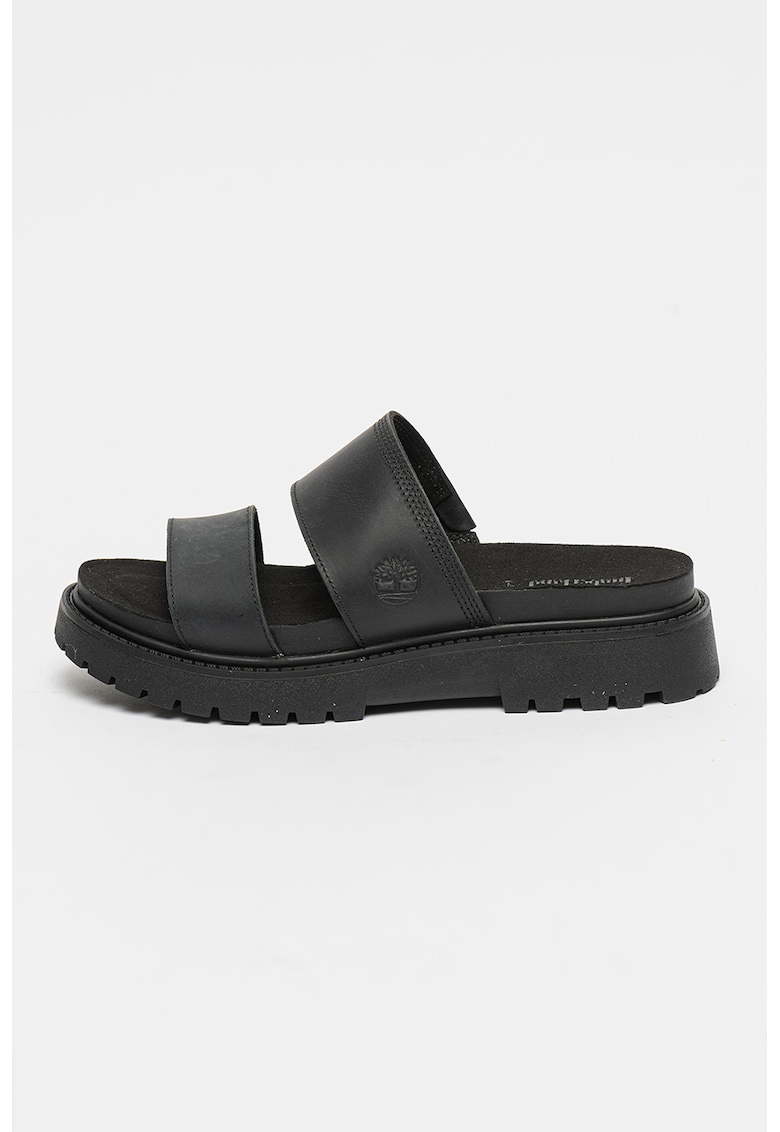 Papuci de piele Clariemont Way - Negru