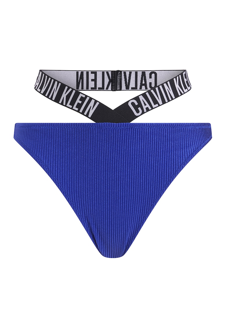 Slip cu striatii si banda logo - Alb/Negru/Albastru royal