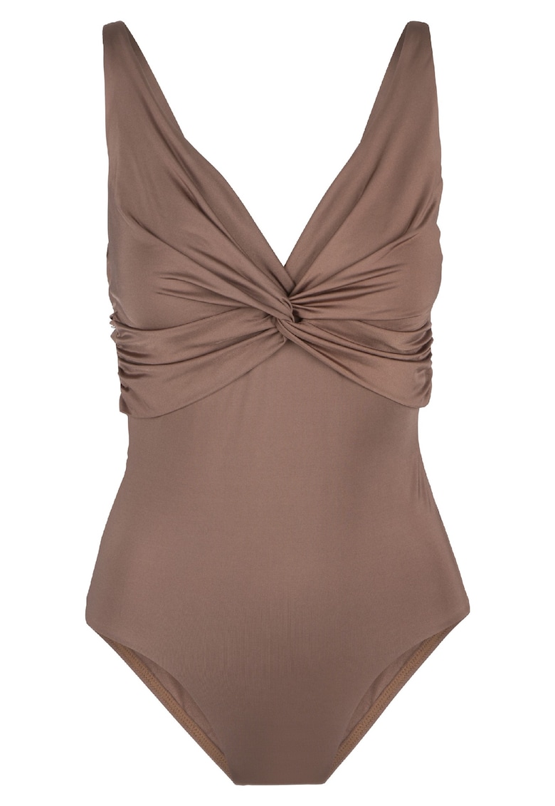 Costum de baie intreg cu detaliu rasucit 31375 - Maro