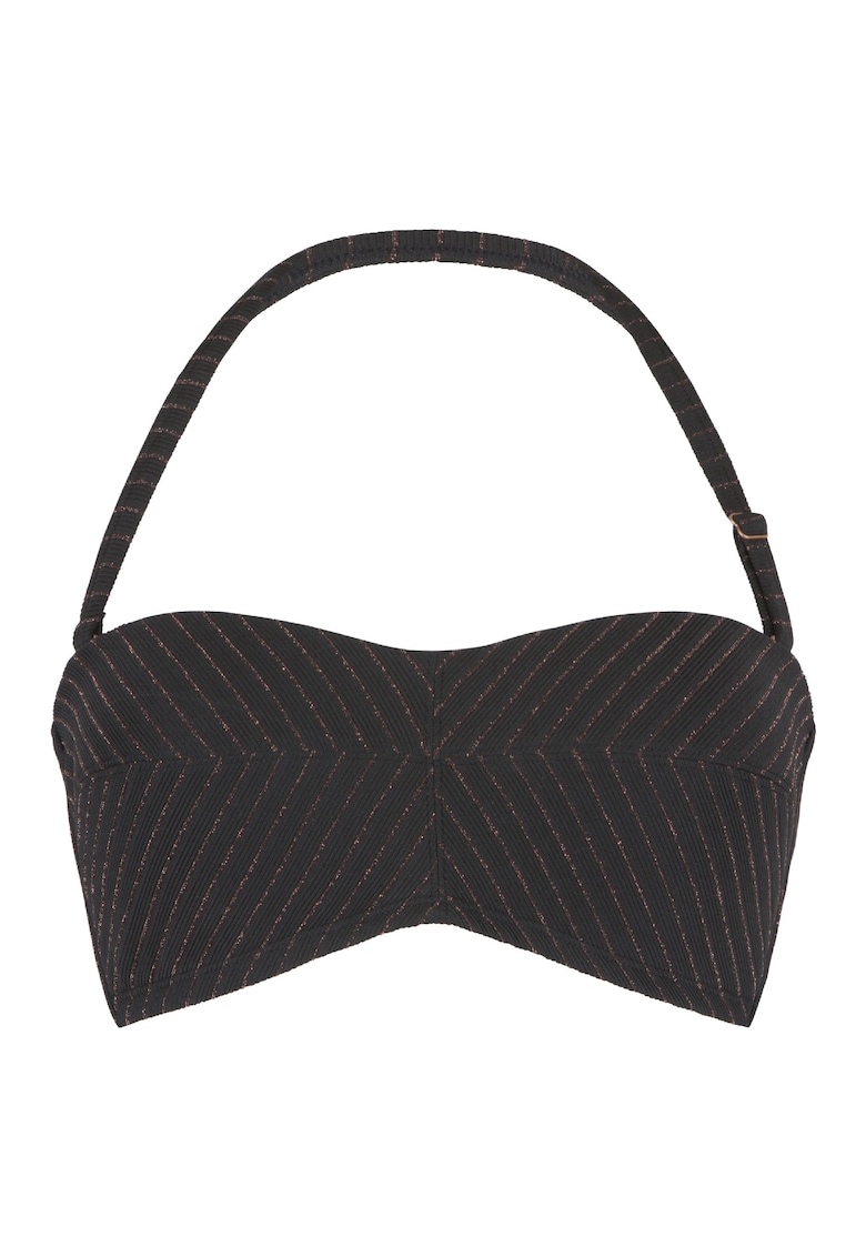 Sutien de baie bandeau cu detalii stralucitoare - Negru
