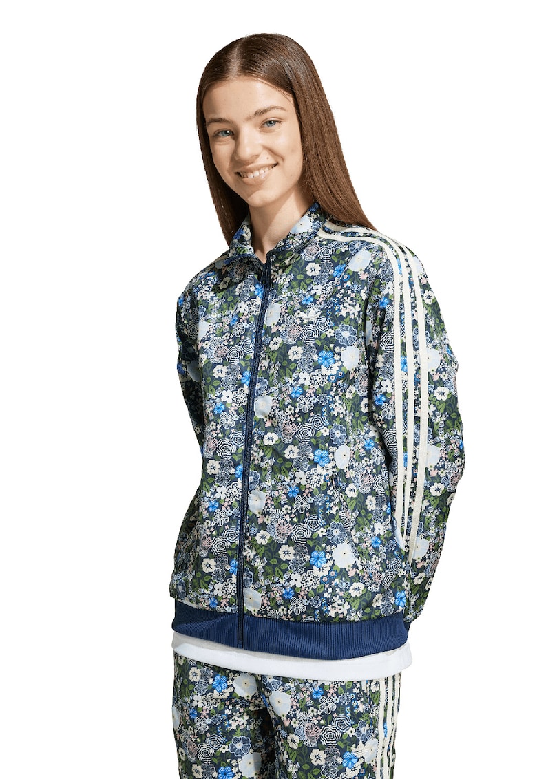 Bluza de trening unisex cu model floral Firebird - Alb/Verde/Albastru indigo