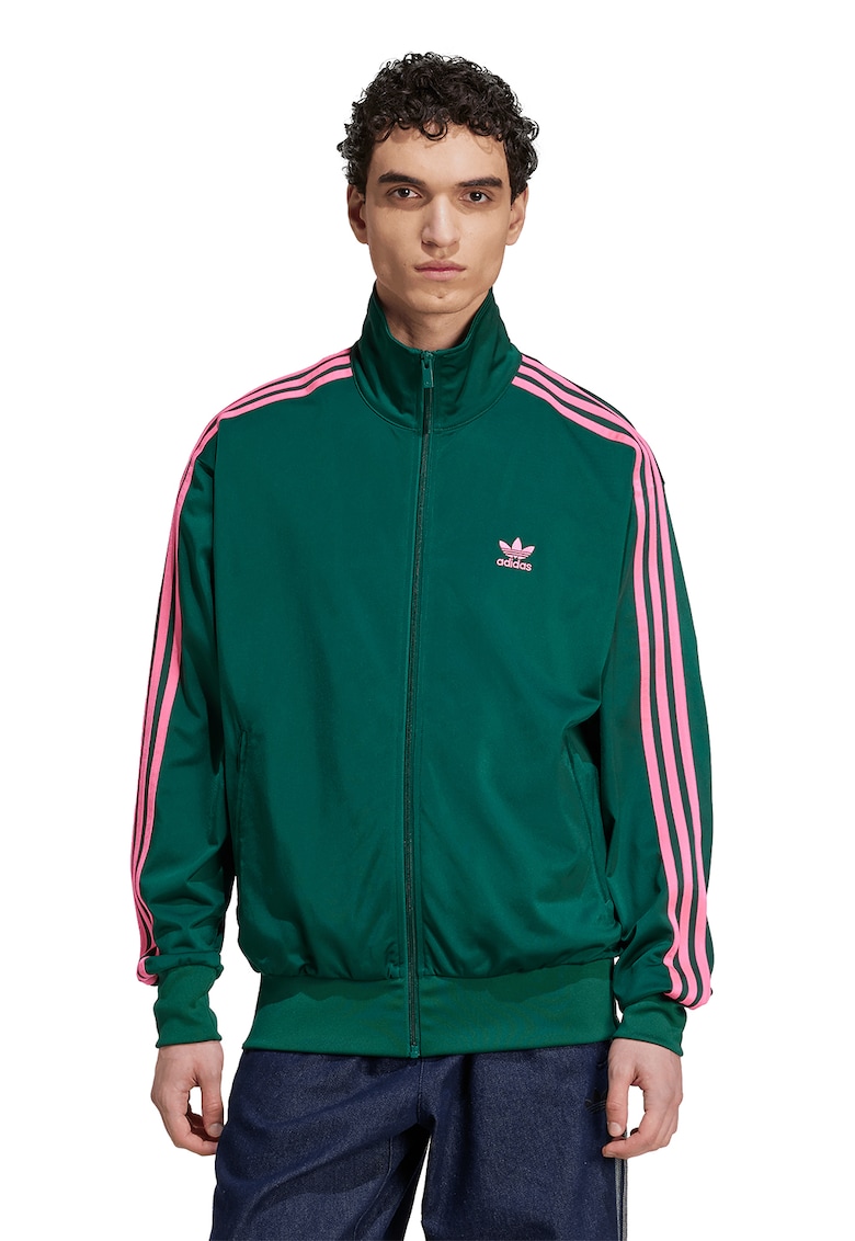 Bluza de trening cu fermoar si guler inalt Firebird - Roz/Albastru petrol