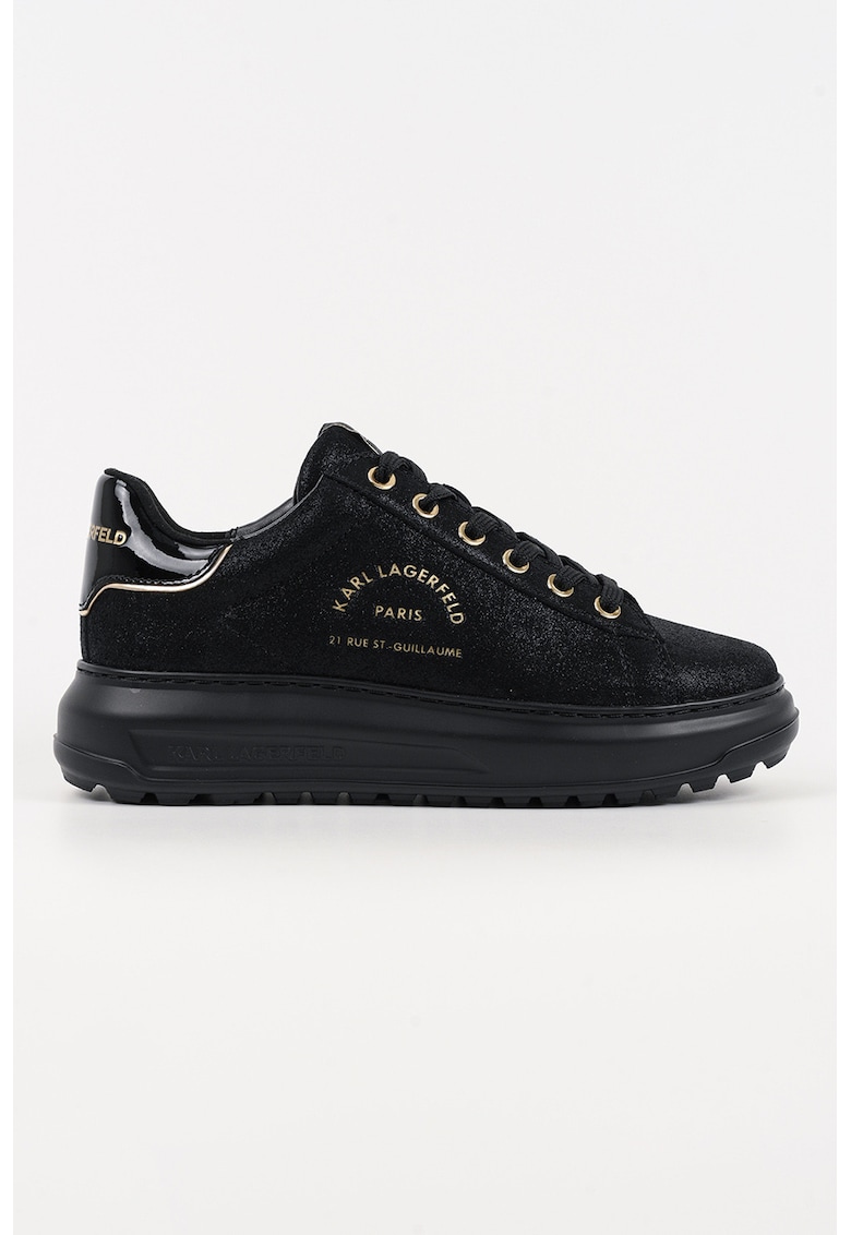 Oferte la Pantofi sport din piele intoarsa cu logo - Auriu/Negru