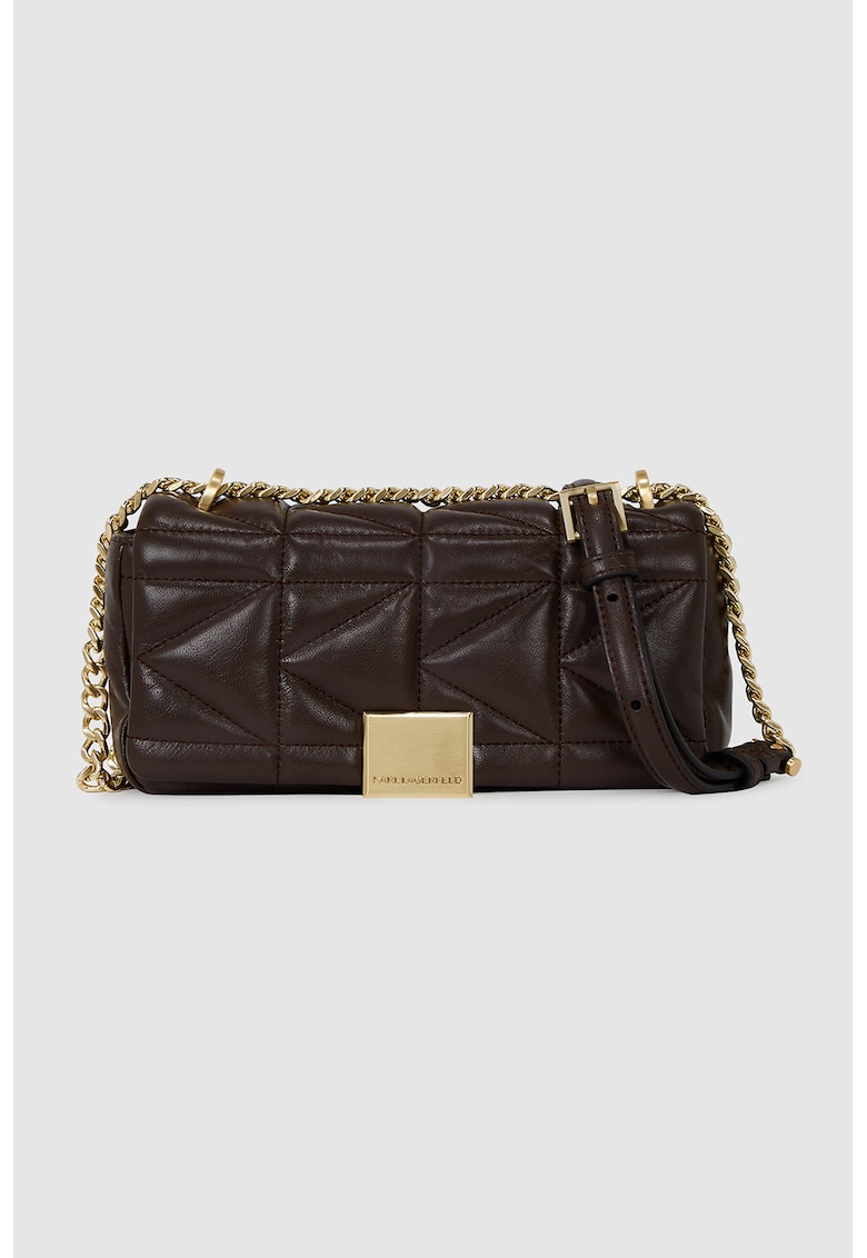Geanta crossbody cu model matlasat Kuilt - Maro cognac