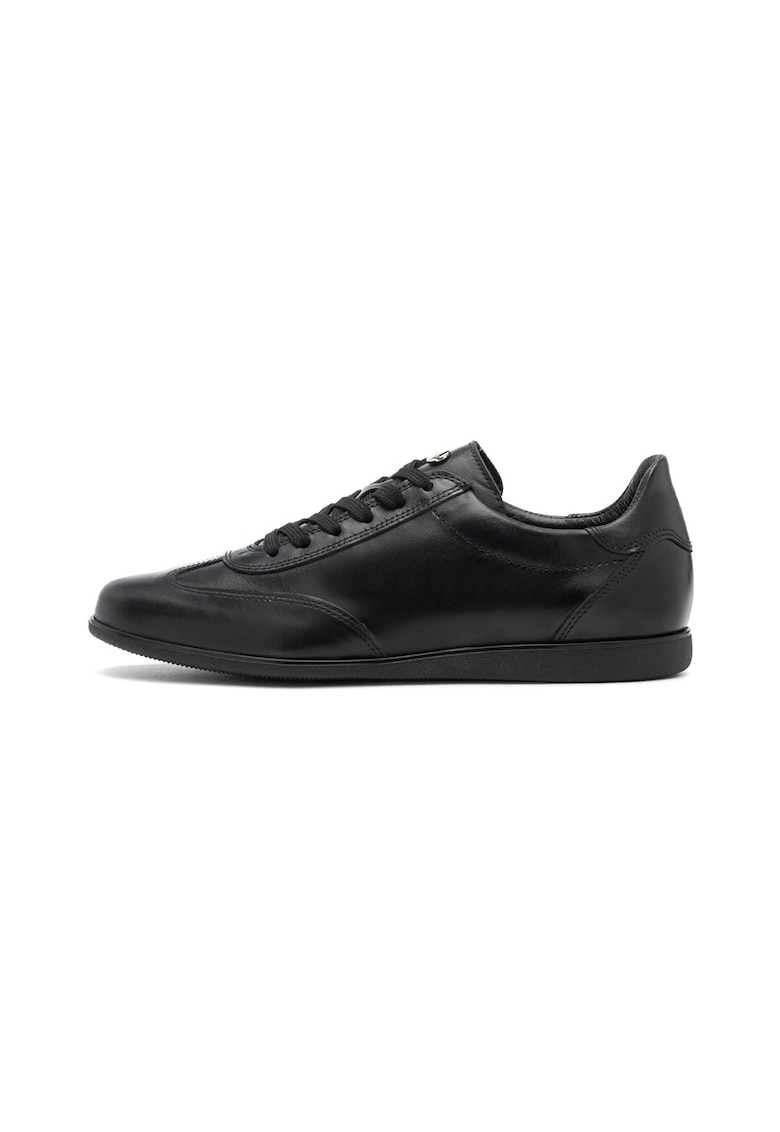 Pantofi sport low-cut din piele intoarsa - Negru stins