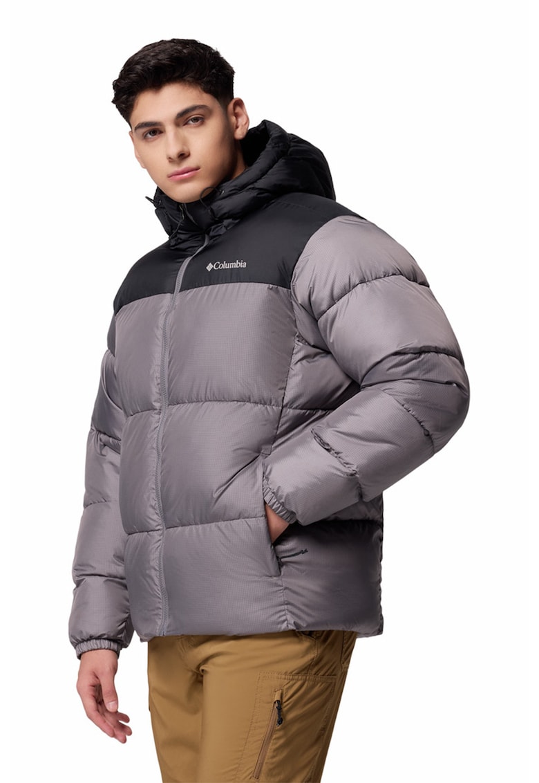 Geaca bufanta cu aspect matlasat Puffect II - Gri deschis/Negru stins