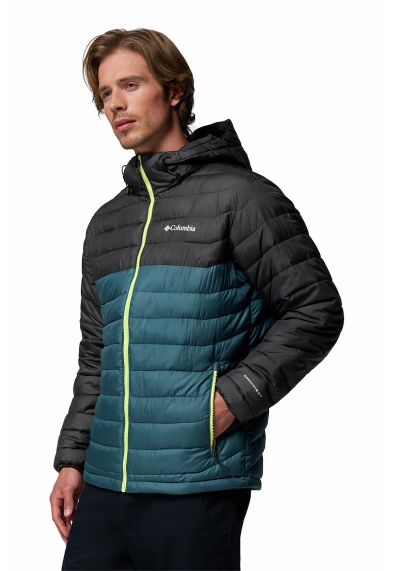 Jacheta cu gluga - pentru trekking Powdewr Lite II - Negru/Albastru petrol