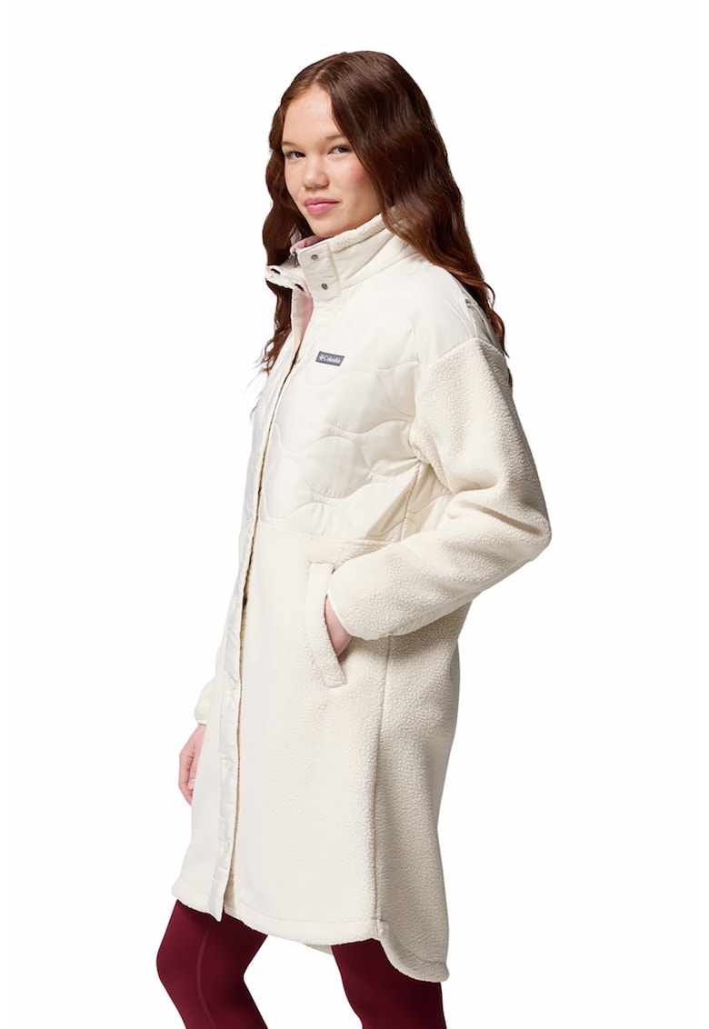 Geaca lunga cu logo Cloud Point - Crem