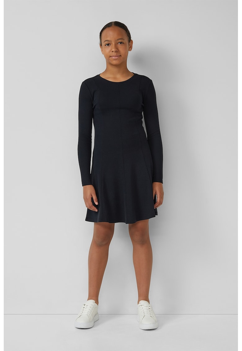 Rochie scurta evazata cu decolteu rotund - Negru