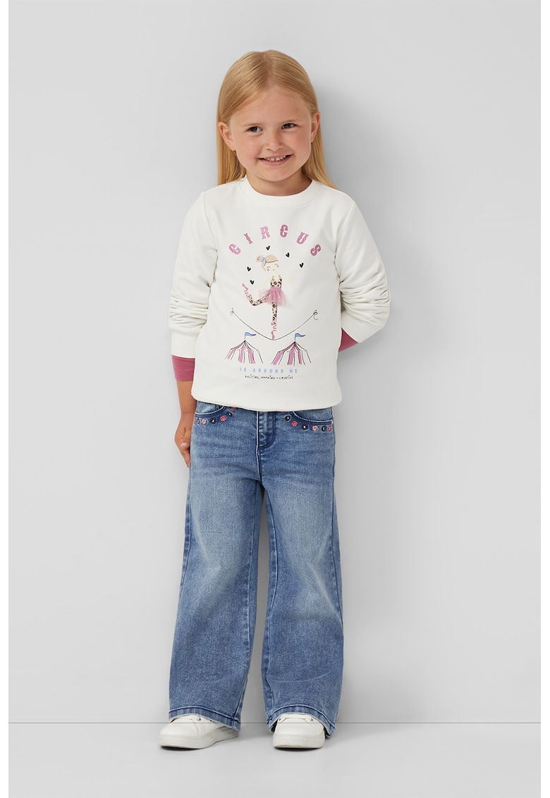 Bluza de trening cu imprimeu grafic - Crem