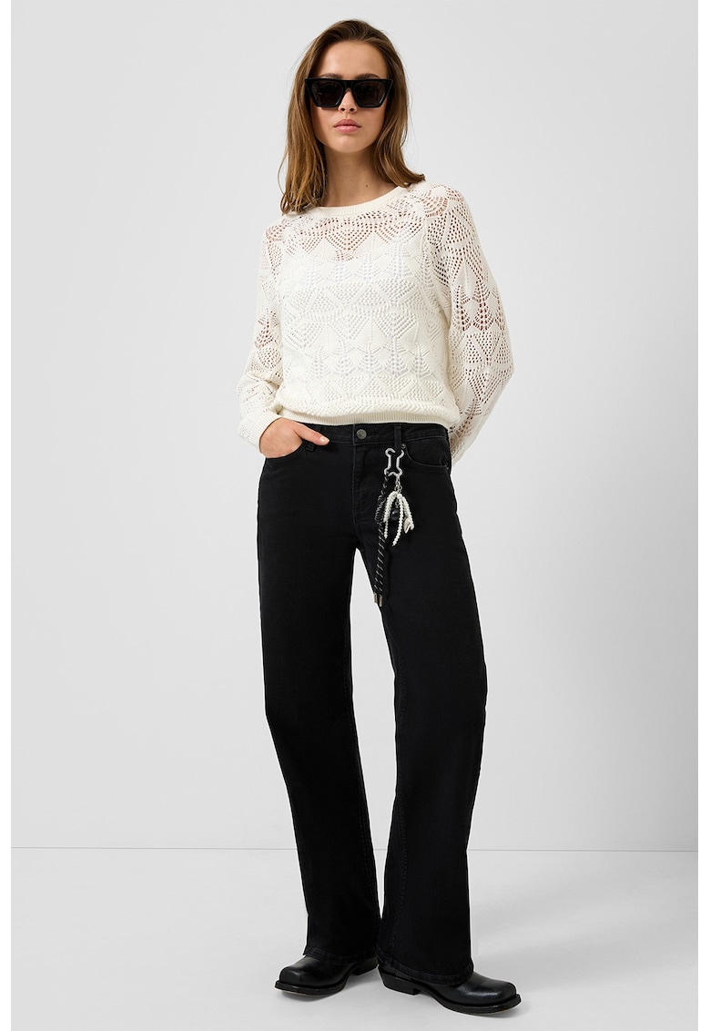 Blugi drepti cu design 5 buzunare - Negru
