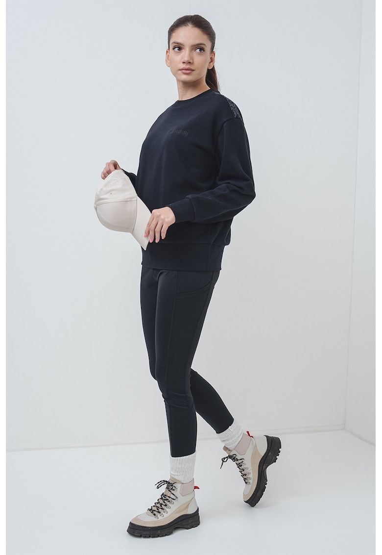 Bluza de trening relaxed-fit cu model uni - Negru