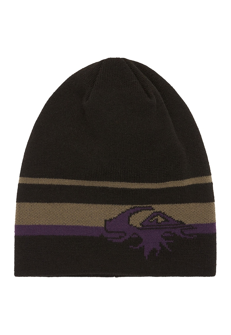 Caciula tricotata pentru ski si snowboarding Vibetown - Negru/Caramel/Ametist
