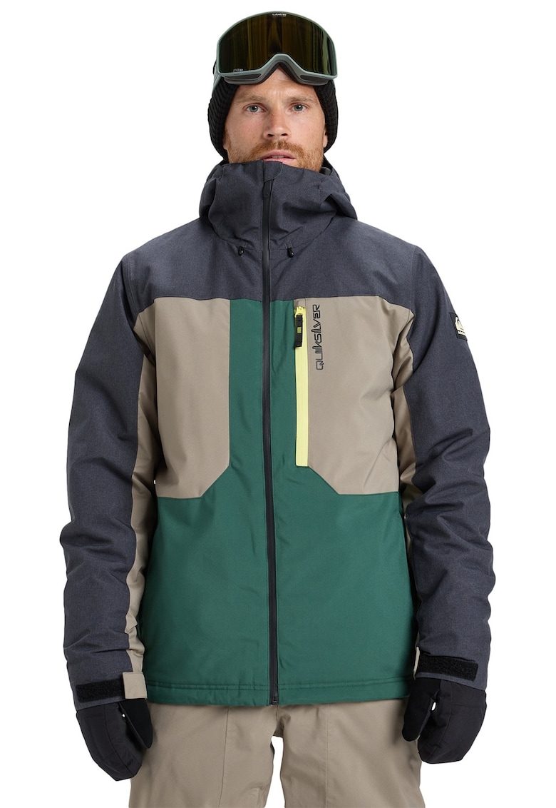 Geaca cu gluga pentru ski Dawson - Verde/Gri carbune/Grej