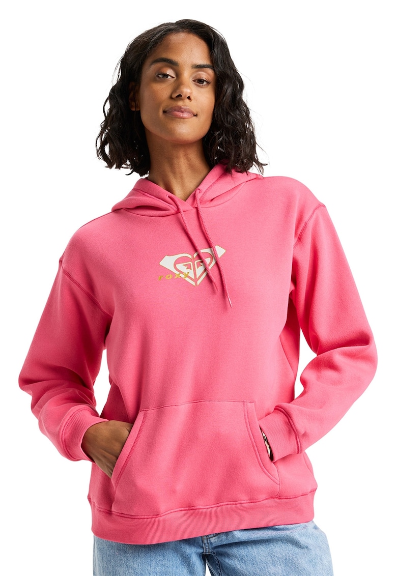 Hanorac din amestec de bumbac cu buzunare kangaroo Surf Stoked - Roz