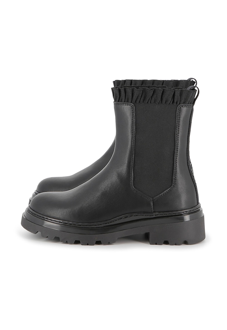 Ghete Chelsea din piele - Negru