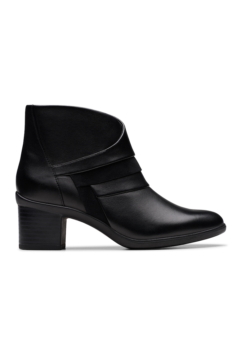 Ghete de piele cu toc masiv Shaya-Sky - Negru