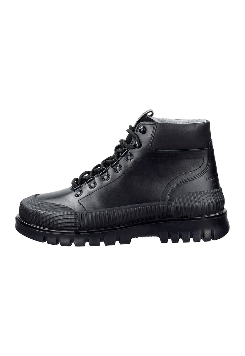 Ghete din piele cu model uni Nebrada - Negru