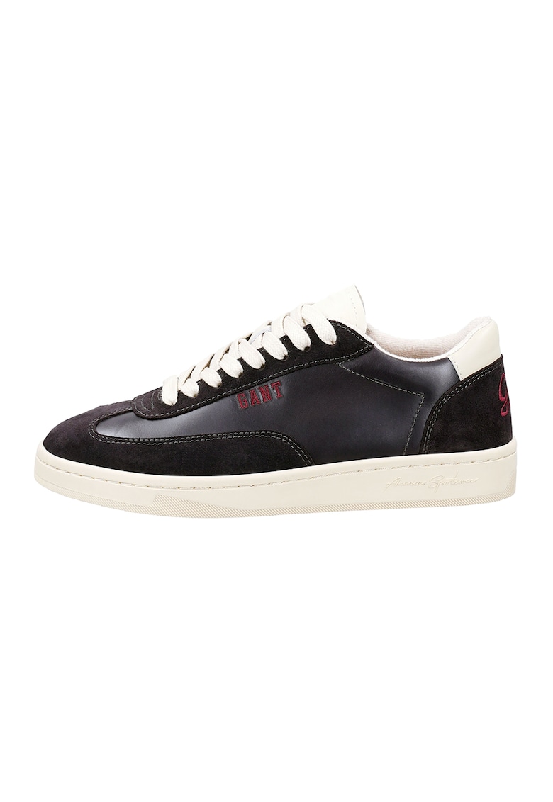 Pantofi sport din piele cu garnituri din piele intoarsa Prepus - Rosu/Maro inchis/Negru