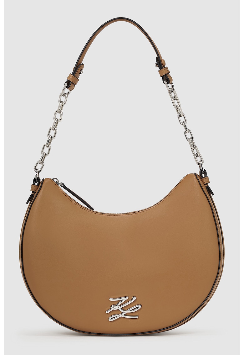 Geanta de piele cu bareta de umar Autograph Moon - Caramel