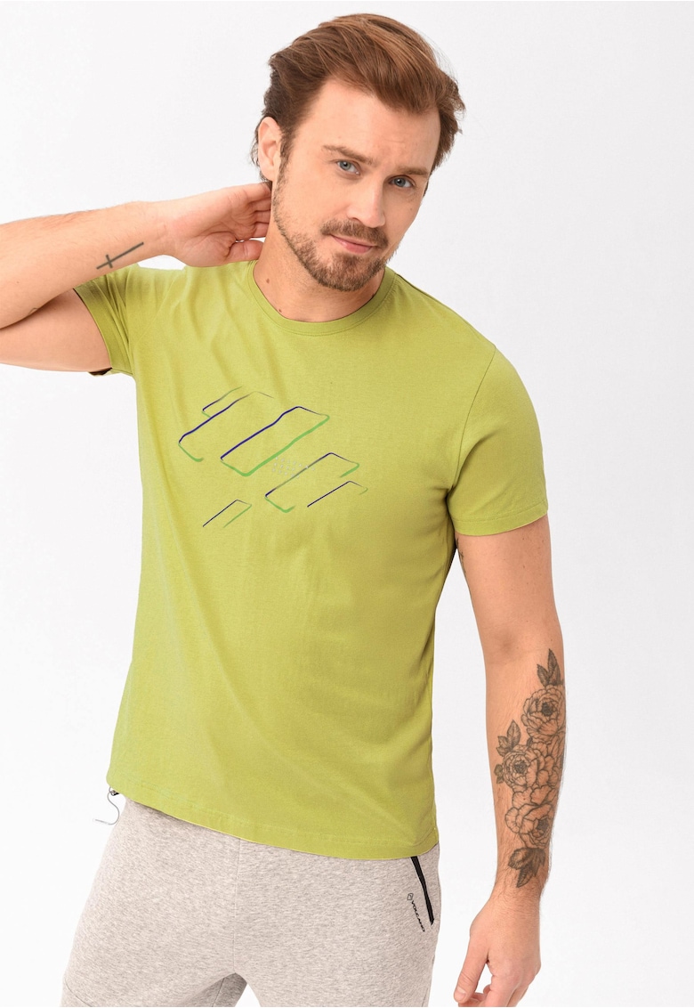 Tricou  T-Laser pentru barbati - lime cu imprimeu