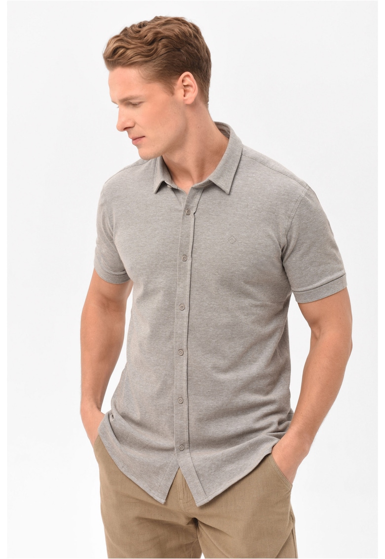 Camasa cu maneci scurte  C-Xewir pentru barbati - Gri - Slim Fit