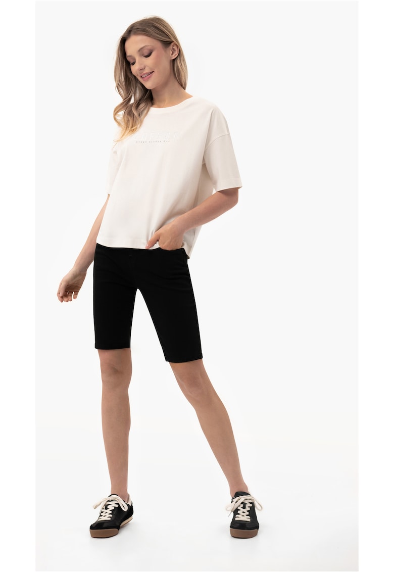 Pantaloni scurti din denim pentru femei  E-Neda - Negru
