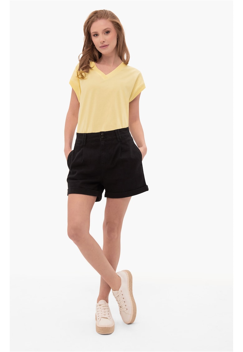 Tricou pentru femei  T-Sky galben - V-neck Comfort Fit - Galben