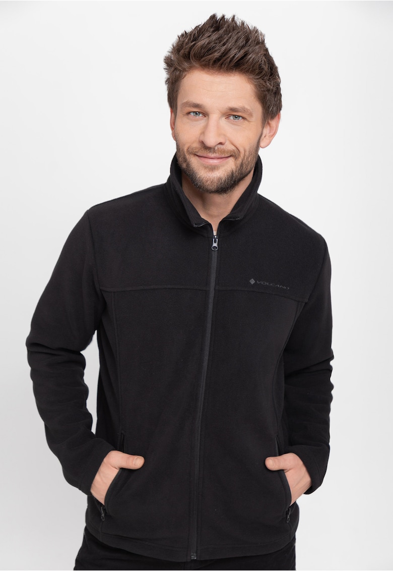 Hanorac fleece cu fermoar - barbati -  F-Bannax - negru - Negru