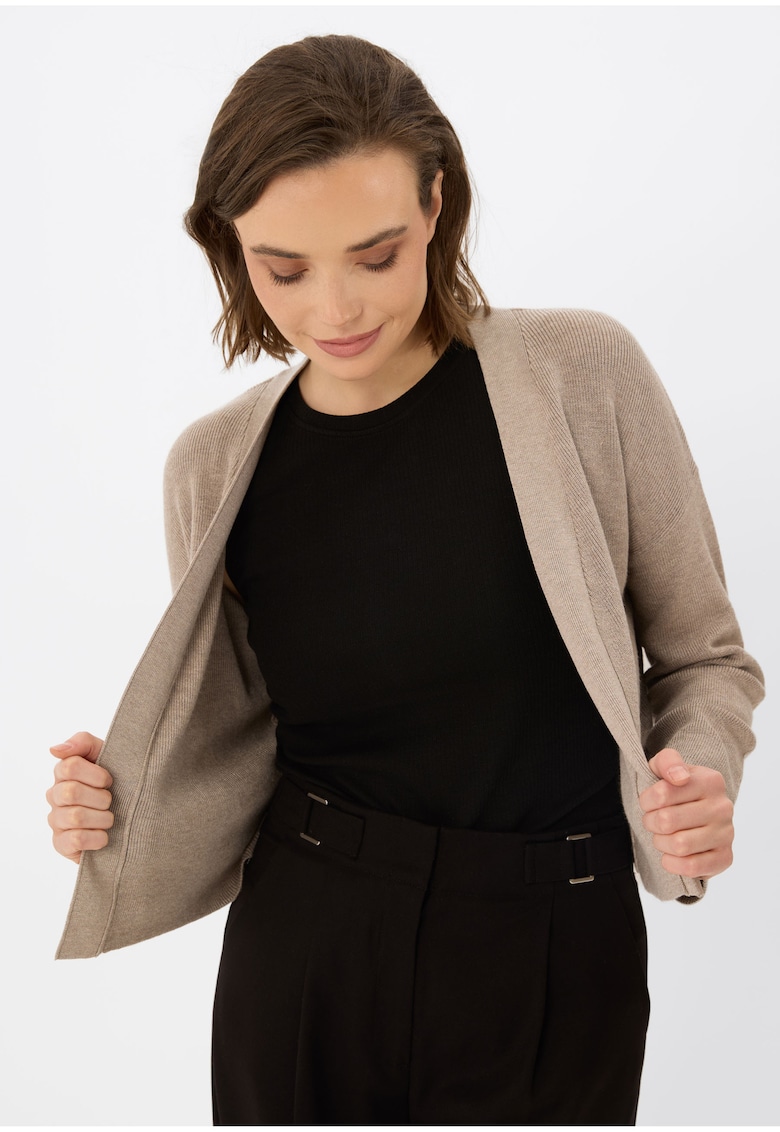 Cardigan scurt lejer -  Bej - Bej melange