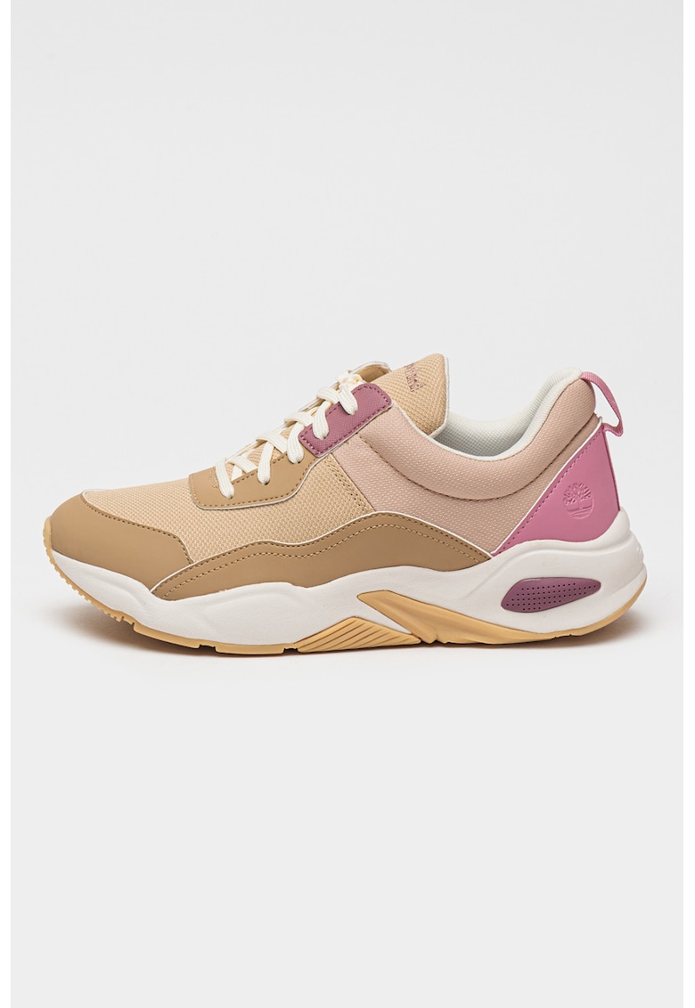Pantofi sport cu garnituri de piele Delphiville - Maro/Bej
