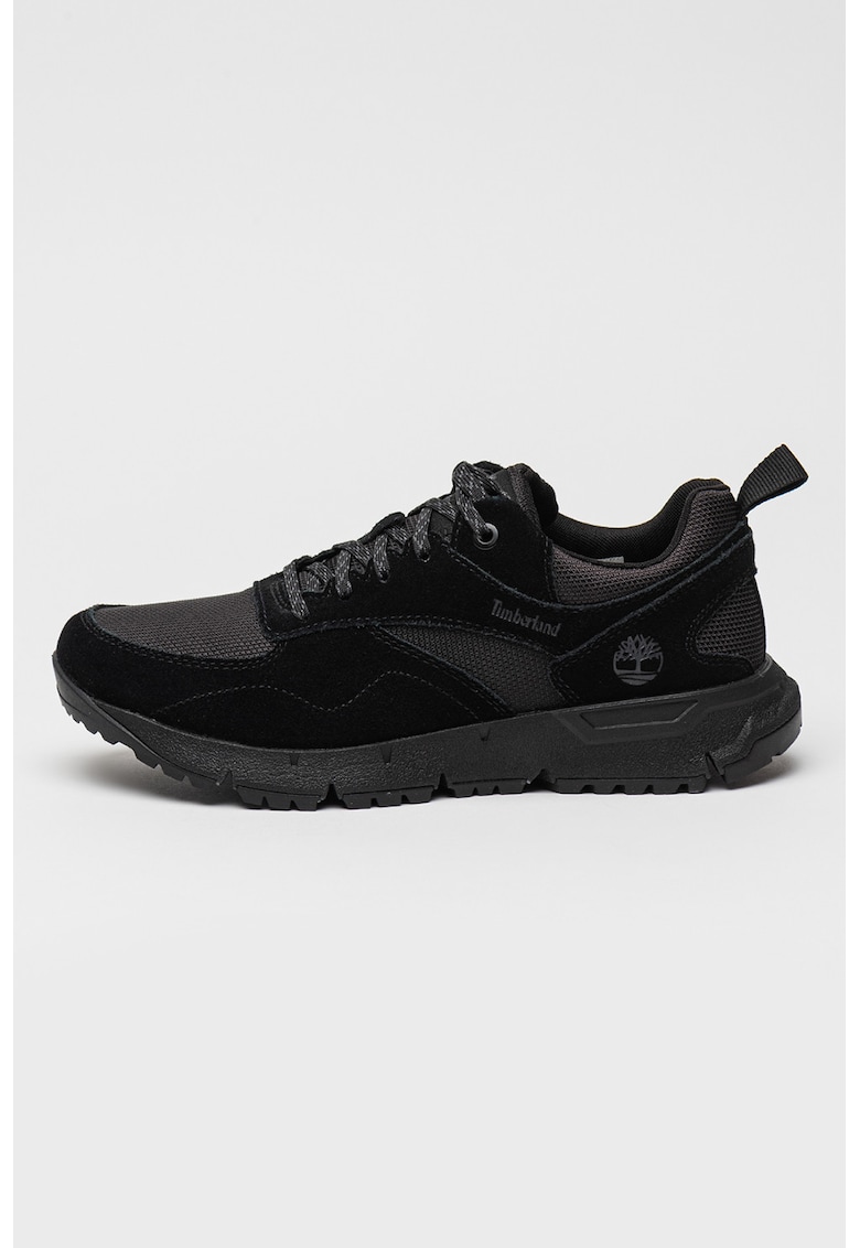 Pantofi sport Voyager cu insertii din piele intoarsa - Negru