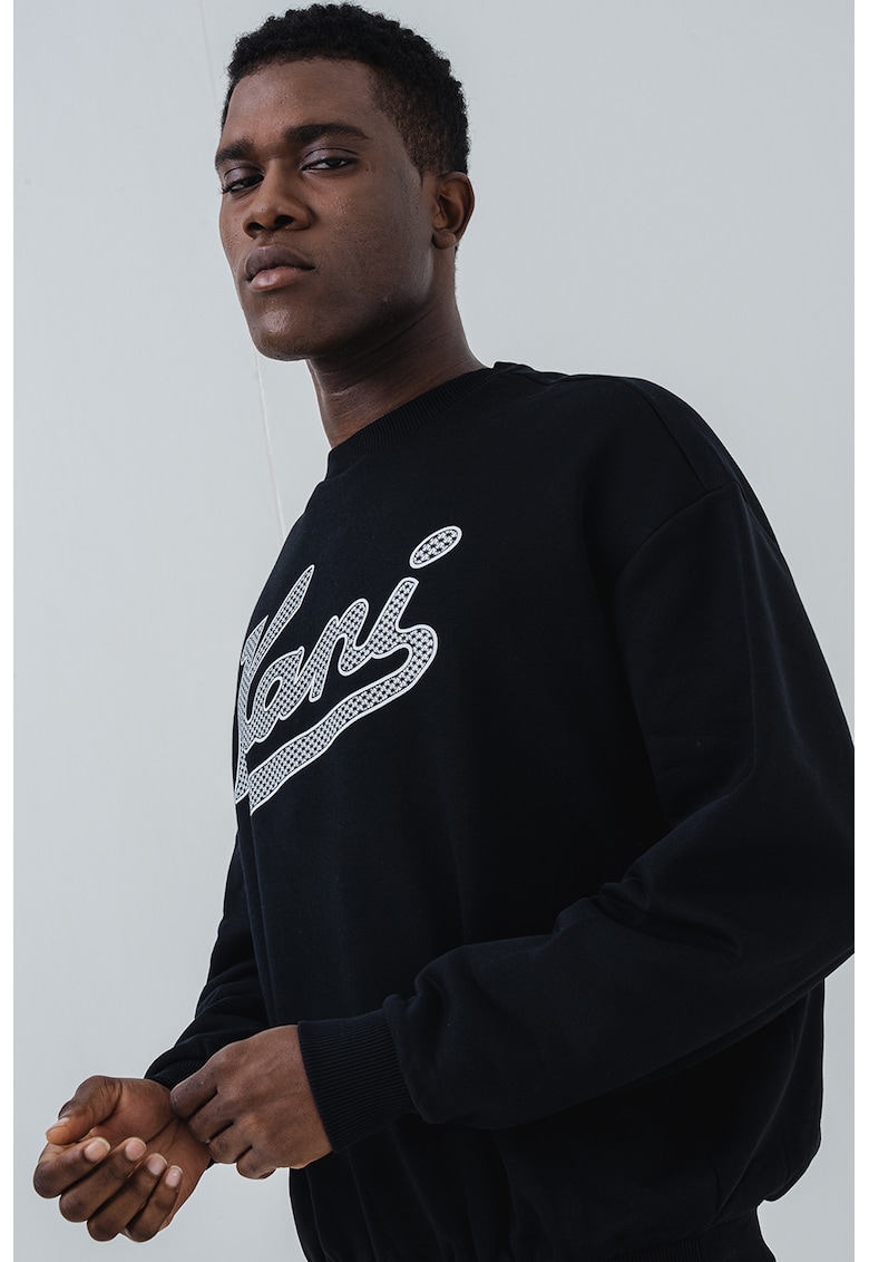 Bluza de trening cu aplicatie logo - Negru