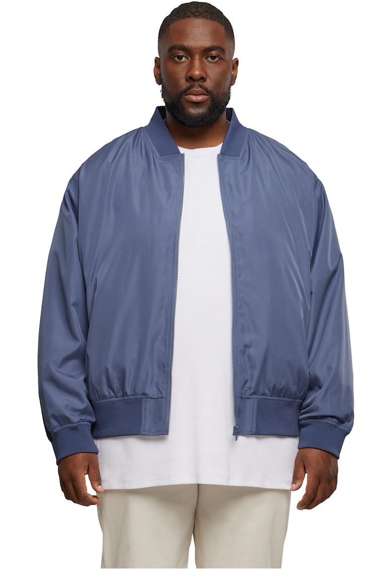 Jacheta bomber cu mansete elastice - Albastru indigo