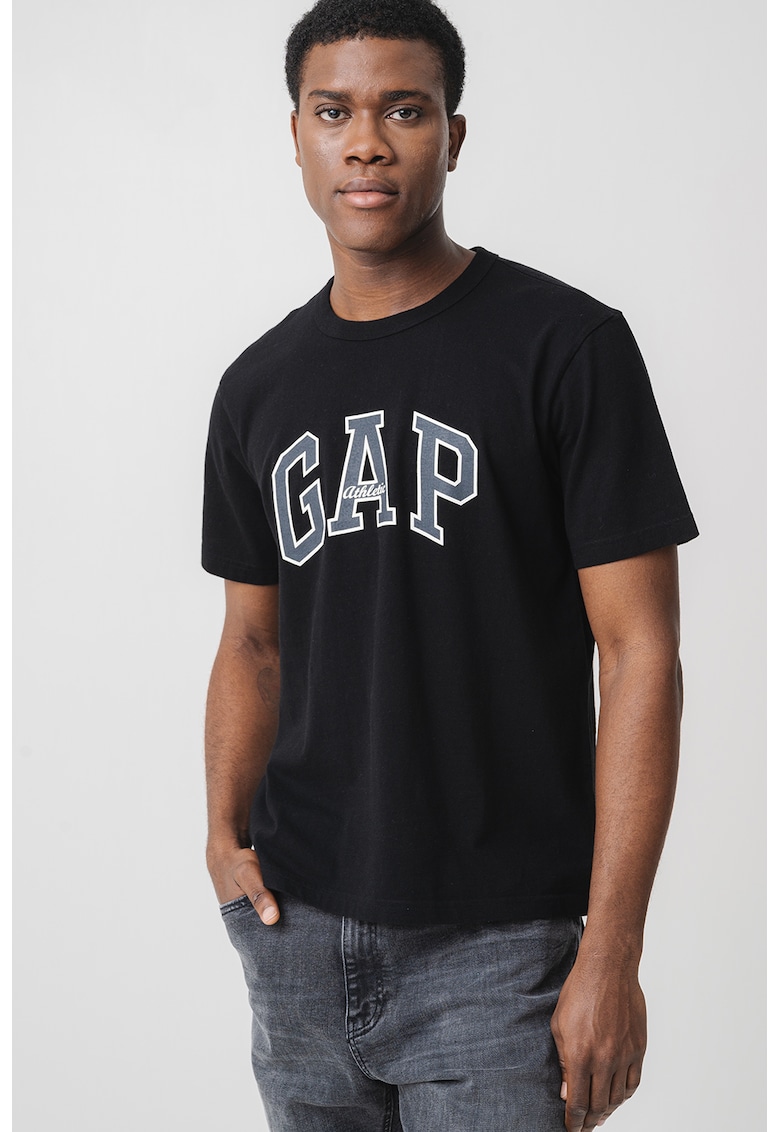Tricou lejer din bumbac - Negru/Gri