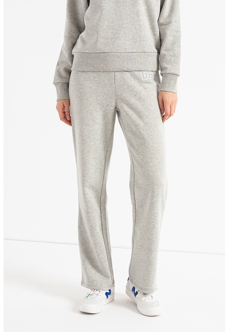Pantaloni sport drepti - Gri deschis melange