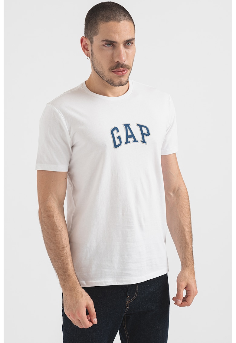 Tricou de bumbac cu logo - Alb