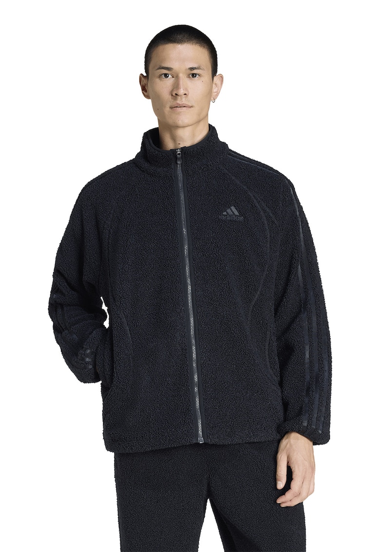 Bluza de trening din plus cu buzunare laterale - Negru