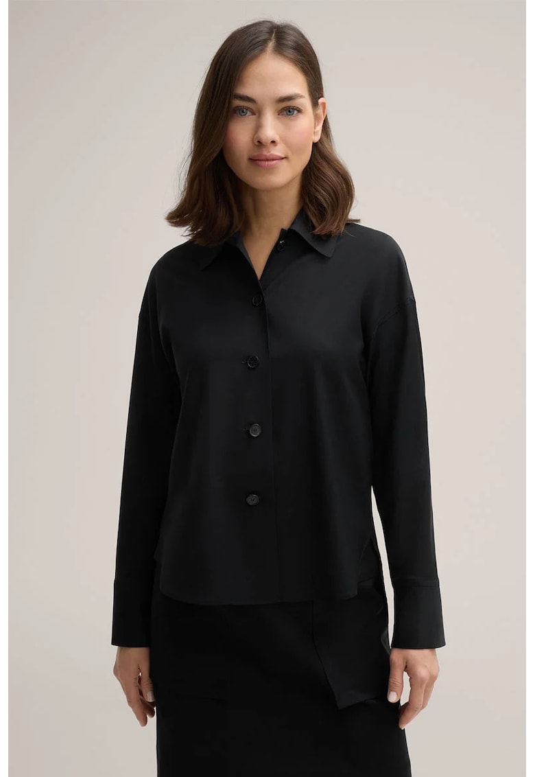Cămașă asimetrică - regular fit - Negru