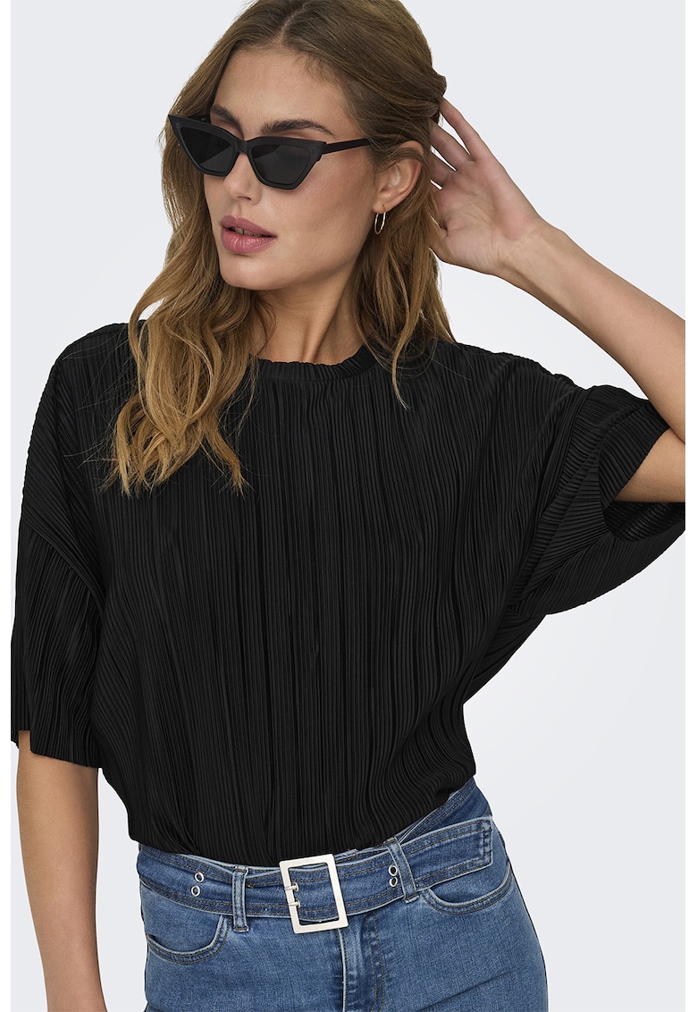 Tricou cu pliuri Ravenna - Negru