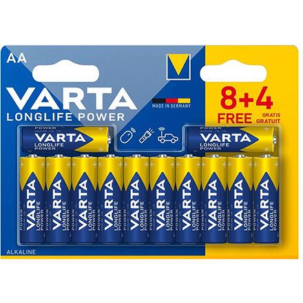 BATERIE ALCALINA LONGLIFE POWER LR03 8+4 VARTA