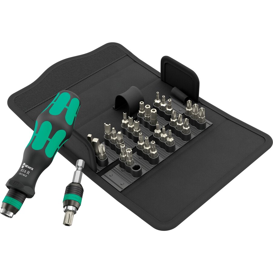 Kraftform Kompakt 71 Security, 32-piece, socket wrench black/green, 1/4, including handle