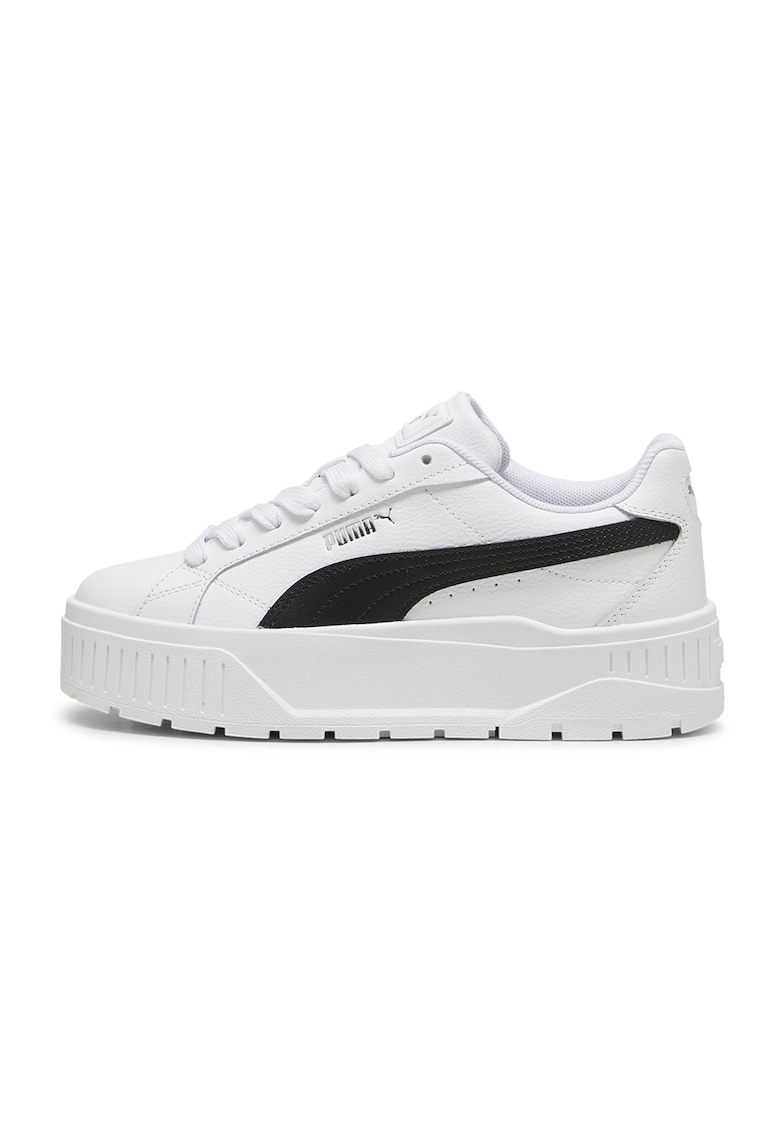 Pantofi sport Karmen II flatform de piele - Alb/Negru