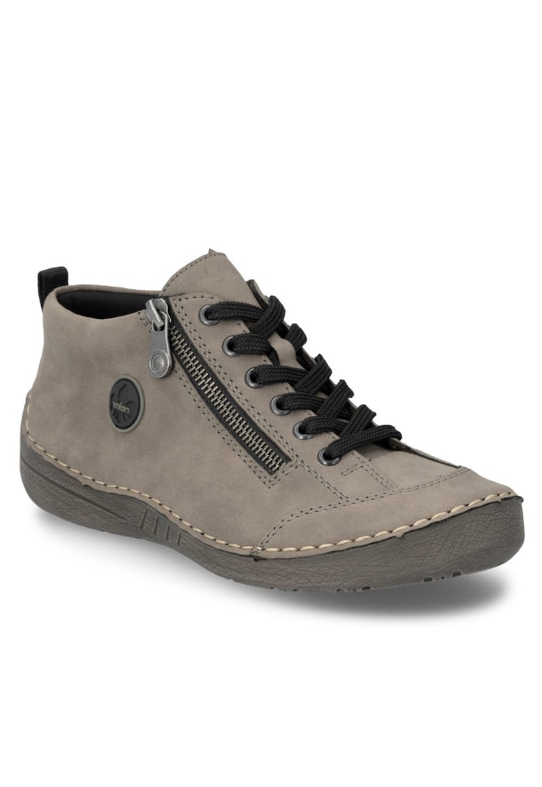 Botine de damă  gri - cu fermoar - cu șireturi 52514-42