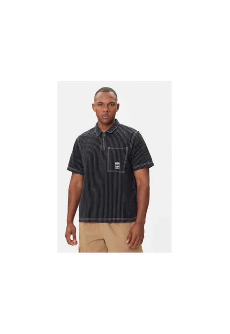 Tricou polo din bumbac cu striatii