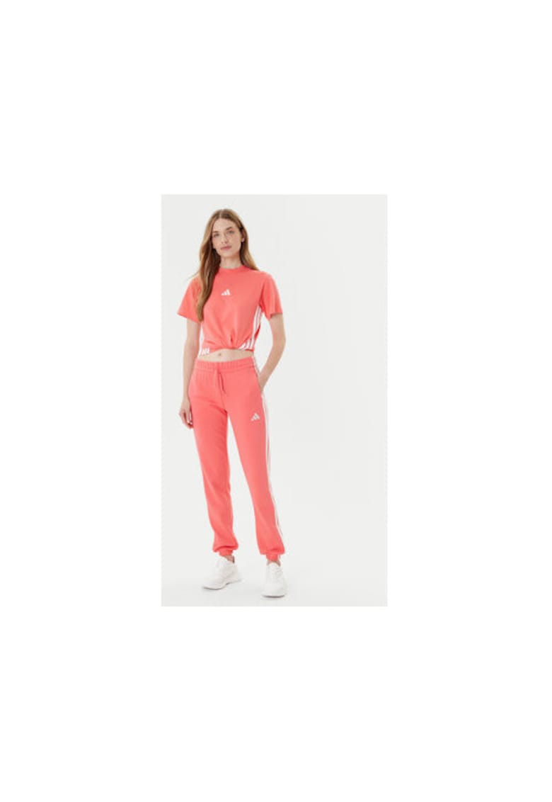 Pantaloni de trening cu insertii elastice in talie si pe mansete