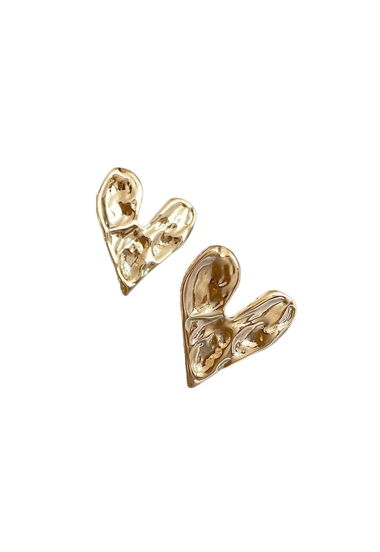 Cercei aurii - cu clips - forma de inima - Inngelil C5 -