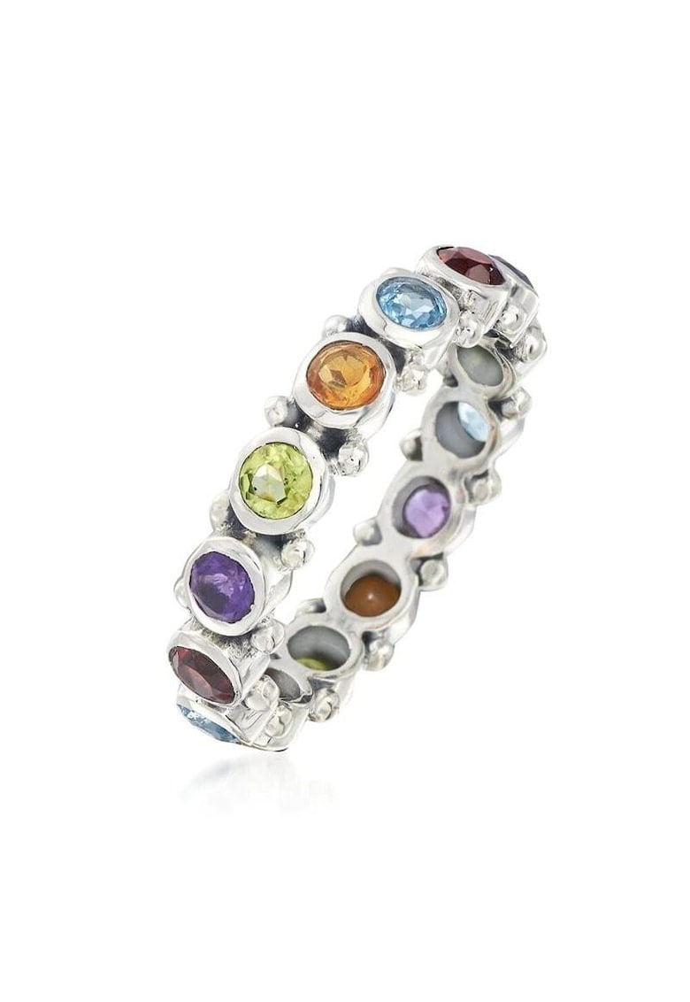 Inel argintiu - cu pietre colorate din zirconiu - Jeanie C23 - 8 (circumferinta: 57 mm)