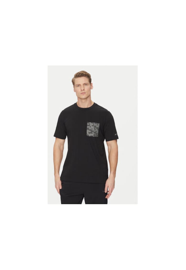 Tricou cu decolteu la baza gatului si buzunar pe piept