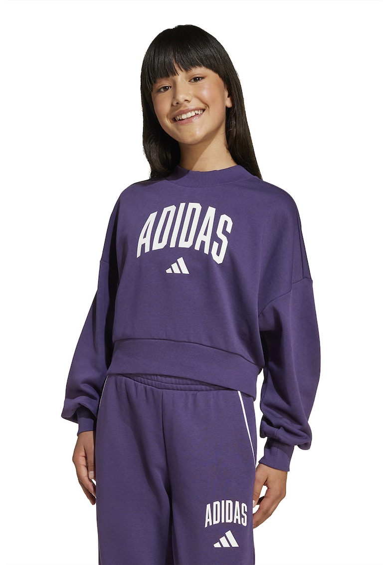 Bluza de trening din amestec de bumbac cu logo - Alb/Violet